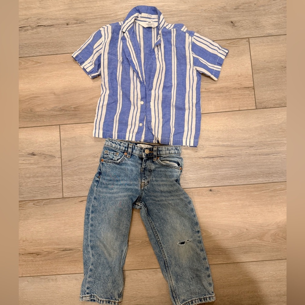 Zara/H&M toddler Jean/Shirt Outfit
